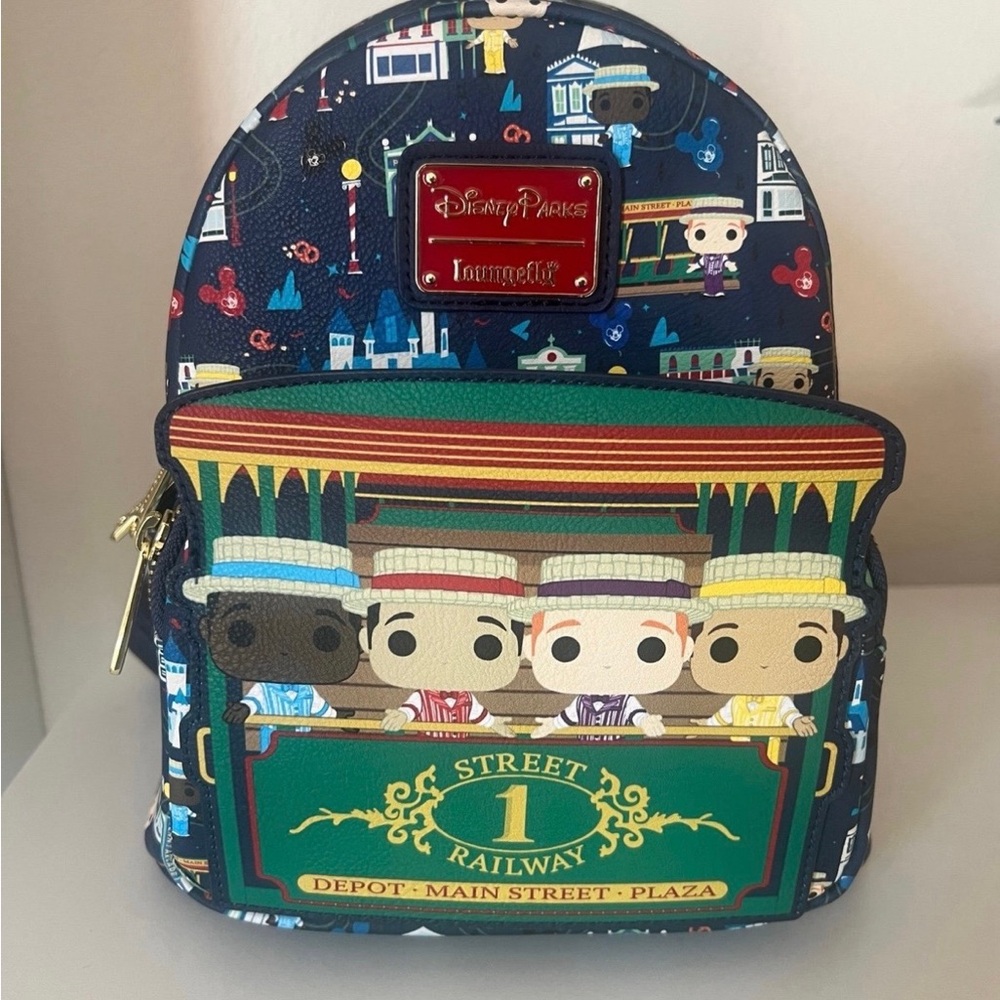 Loungefly Disney Parks Railway Backpack - Blue and Green